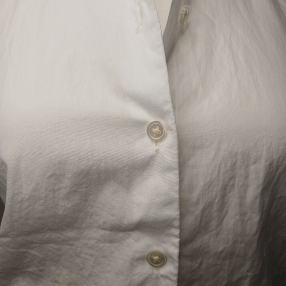 FRAME DENIM Preppy Light Academia Tie Poplin Sleeveless Blouse White Size XS - Picture 8 of 10